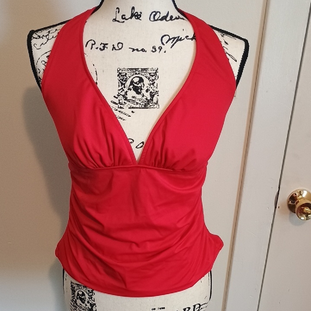 Venus Red Halter Swim Tankini Top